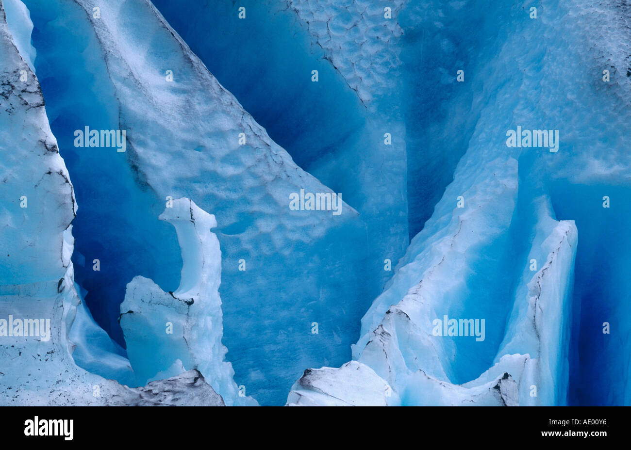 Briksdalsbreen Gletscher iceclimbing jostedalsbreen norway glacierstructures Stock Photo