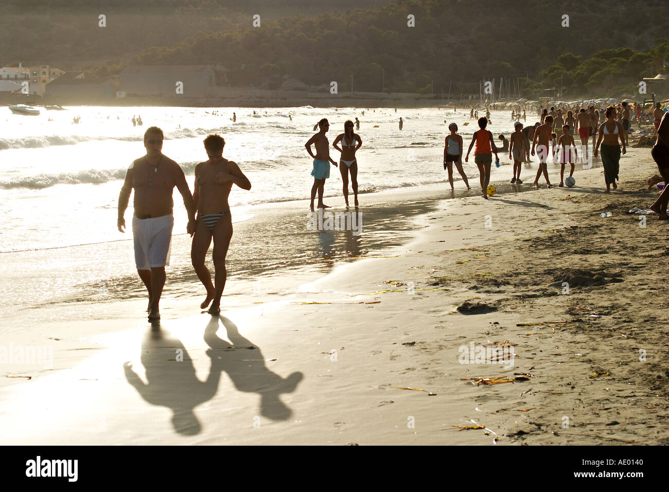 beach Platja de ses Salines Ibiza Stock Photo