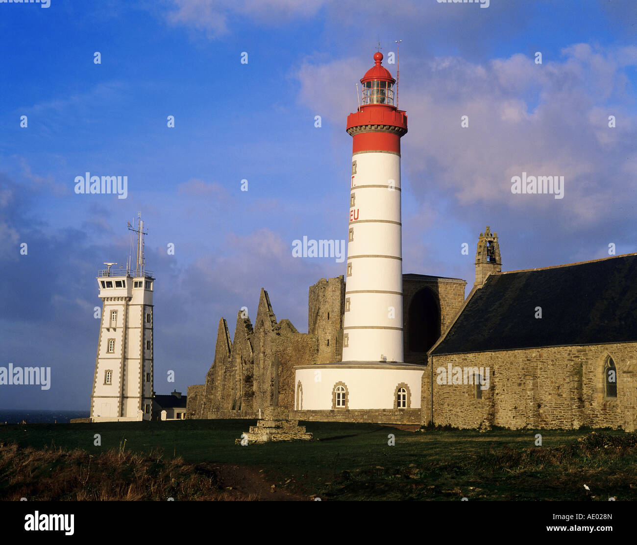 lighthaouse Pointe de Saint Mathieu (1835), France, Brittany Stock