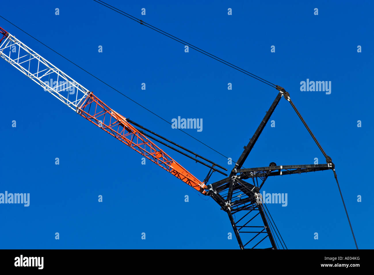 Detail of a heavy lift crane used in the construction Industry Stock