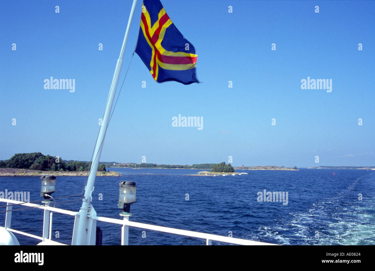 Ferry To Aland With Flag Finland Stock Photo Alamy