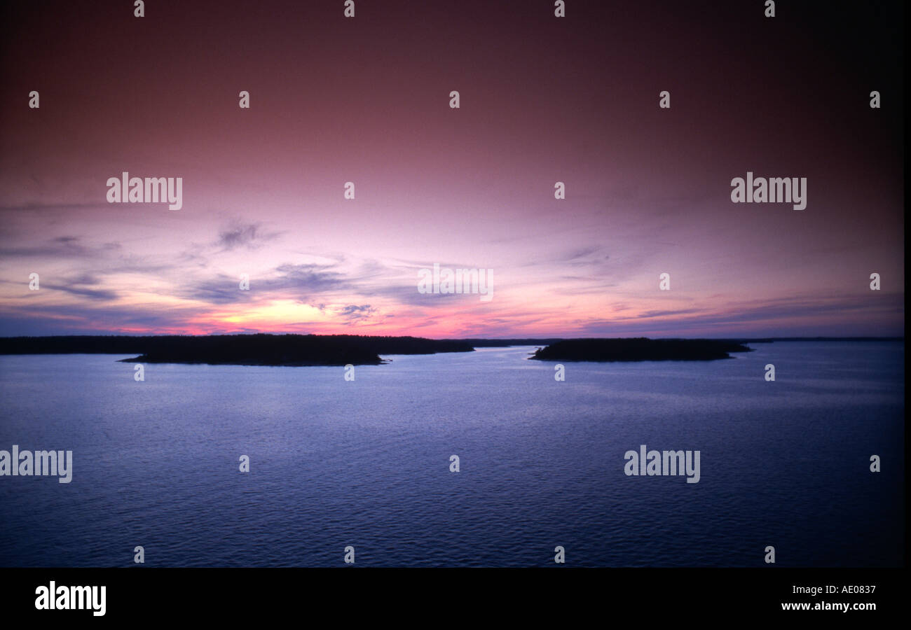 schaeren islands in summernight Stock Photo