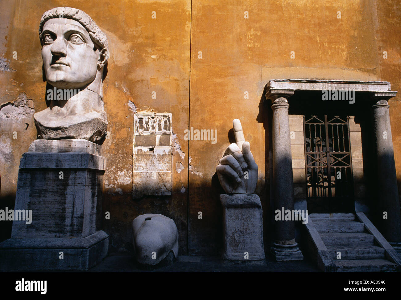 Roman Head and Artifacts Capitoline Museum Capitoline Hill Rome Italy ...