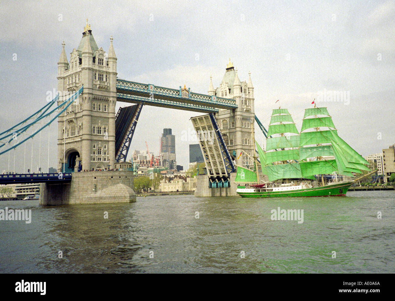 Tower Bridge sailing ship Alexander Humboldt Stock Photo