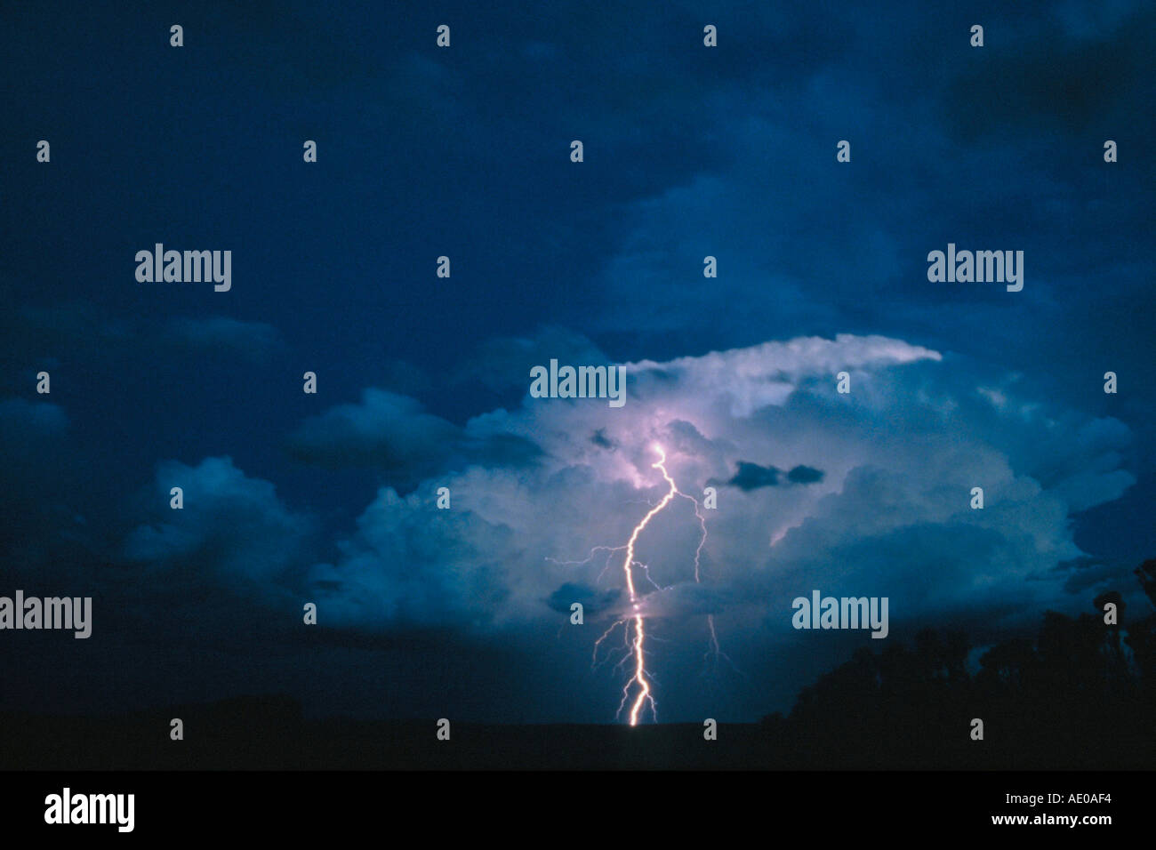 Lightning Blitz Querformat horizontal Himmel sky Stock Photo