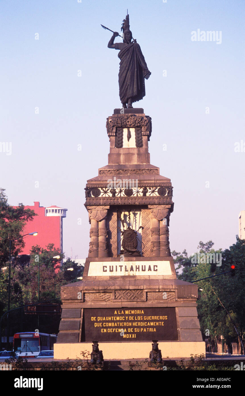 Statue of Cuauhtemoc Avenida Reforma Mexico City Mexico Stock Photo Alamy