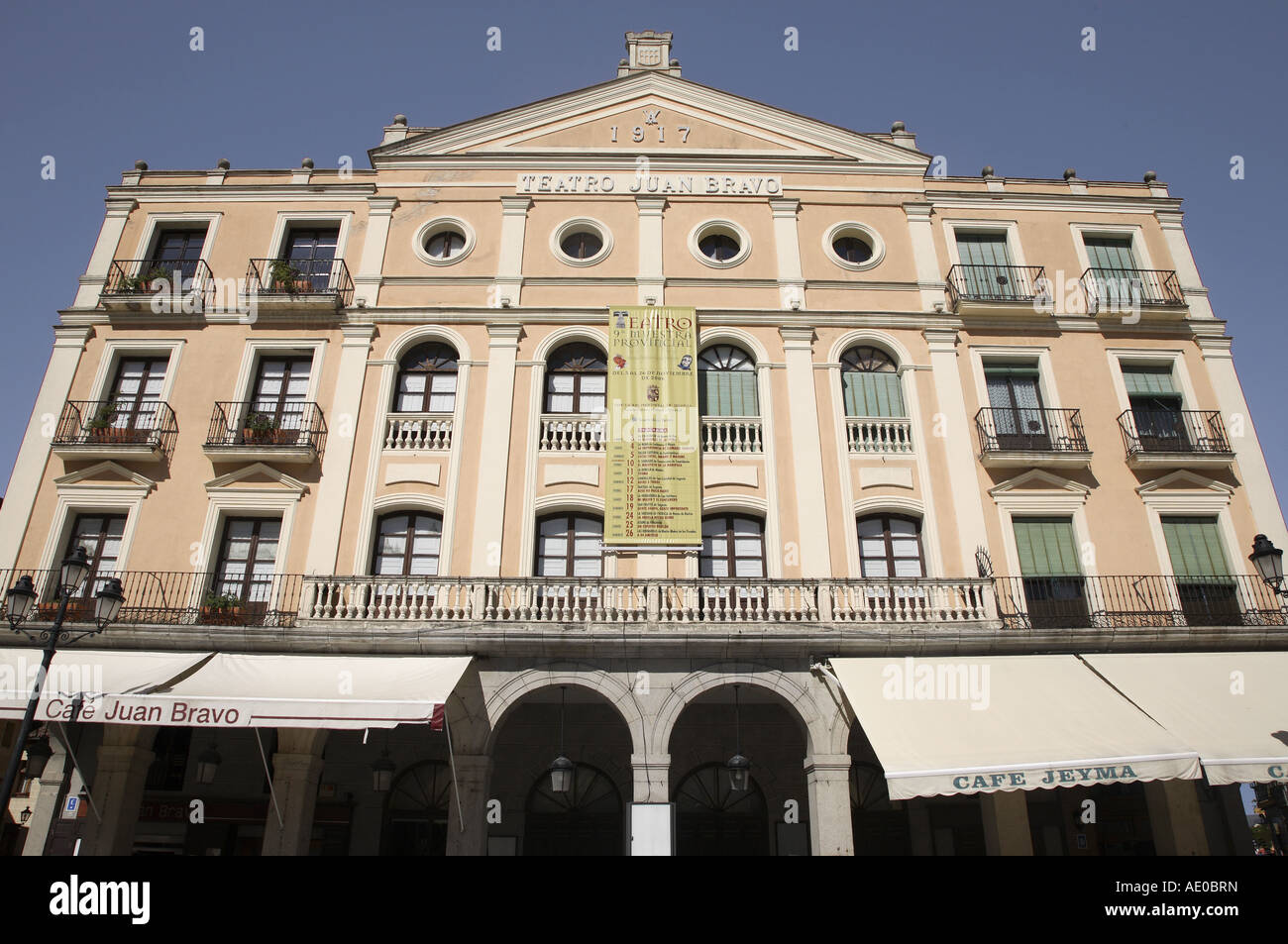 Juan Bravo Theatre in the Plaza Mayor Square, Segovia, Castile and Leon, Spain Stock Photo