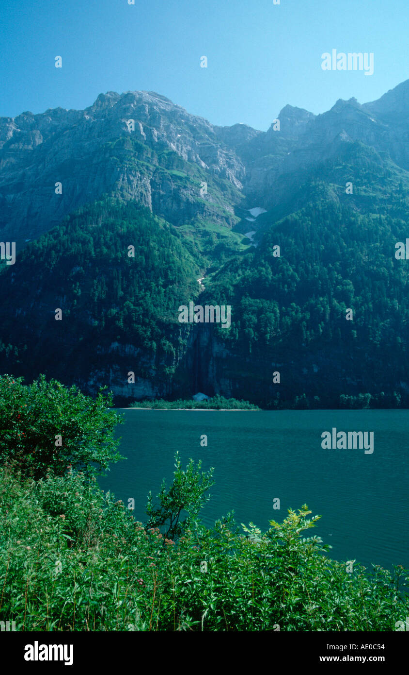 Lake Klontal Switzerland Stock Photo