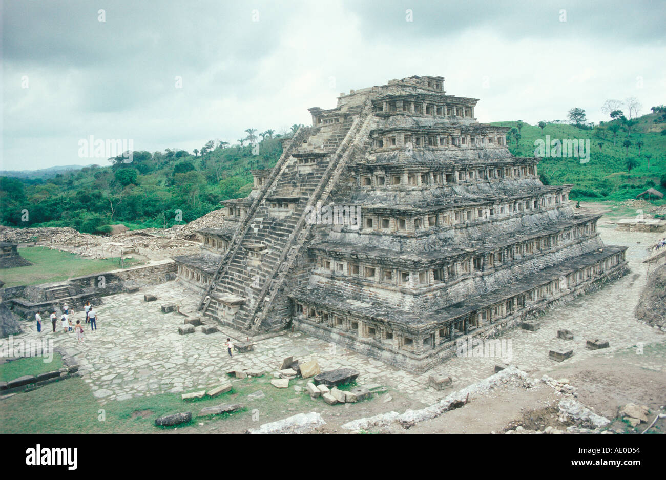 Pyramid of the Niches El Tajin Veracruz Mexico Stock Photo