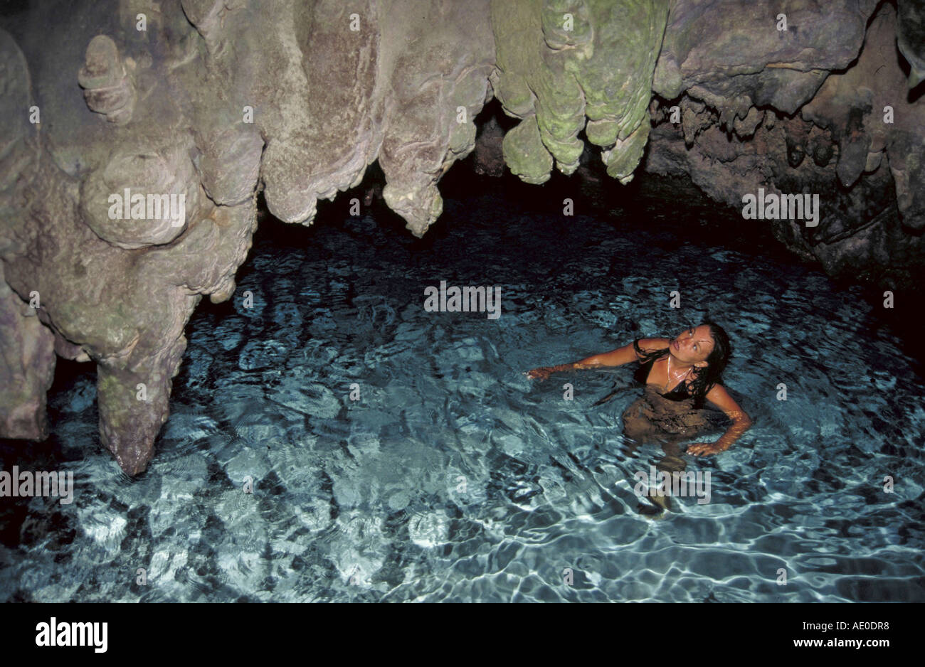 Australien Christmas Island Indischer Ozean diving in grotto Stock Photo