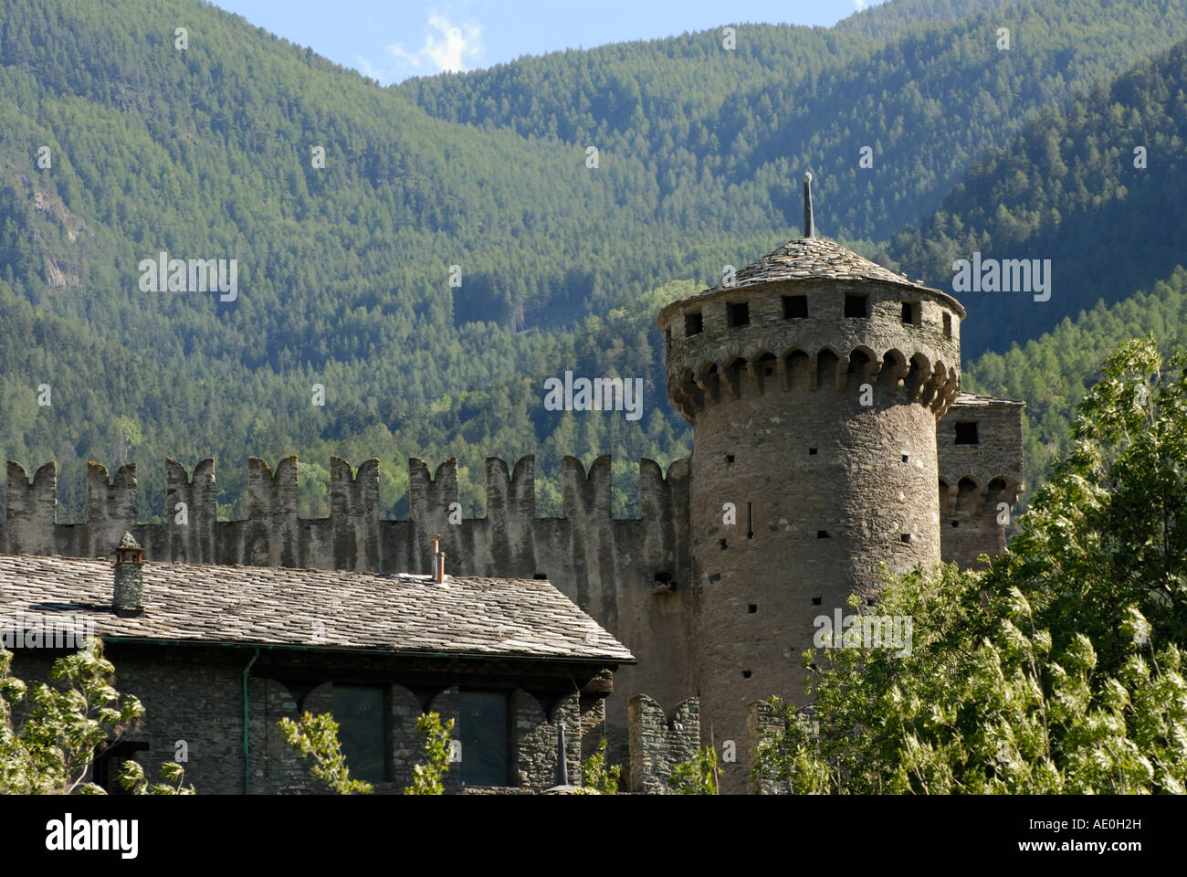 Fenis Castle, Valle d'Aosta, Italy Stock Photo