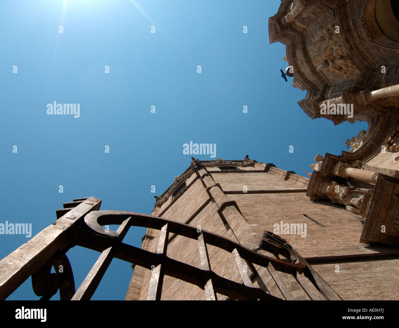 Baroque Iron's Door and Micalet (belltower). Cathedral of Valencia