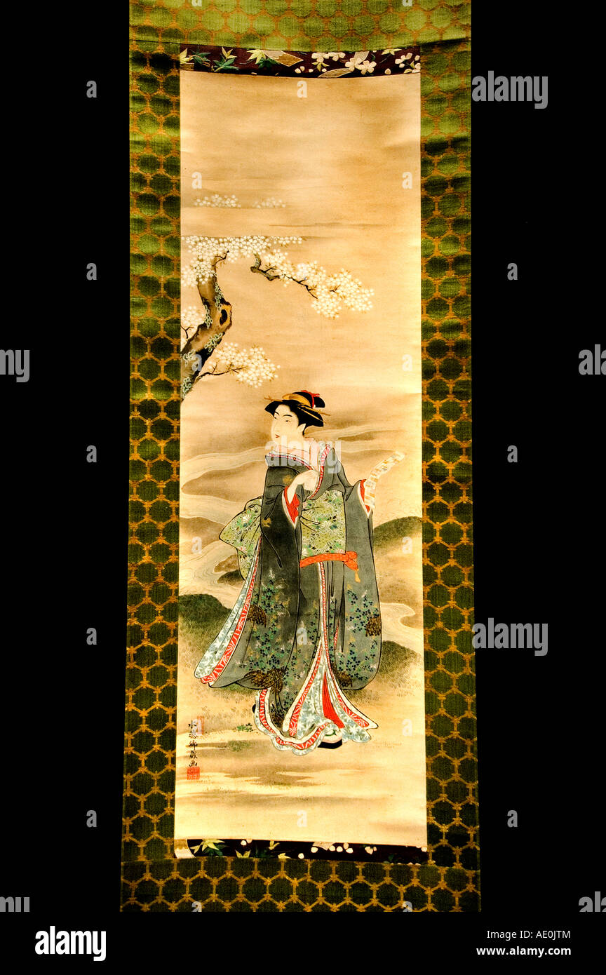 New fashion designs for the New Year Courtesan Someyama of Oebiya by Isoda Koryusai 1735 Edo period Japan Museum Stock Photo