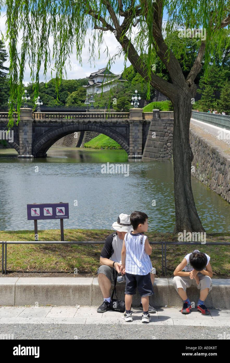 Imperial palace and Nijubashi bridge, Japan JP Stock Photo