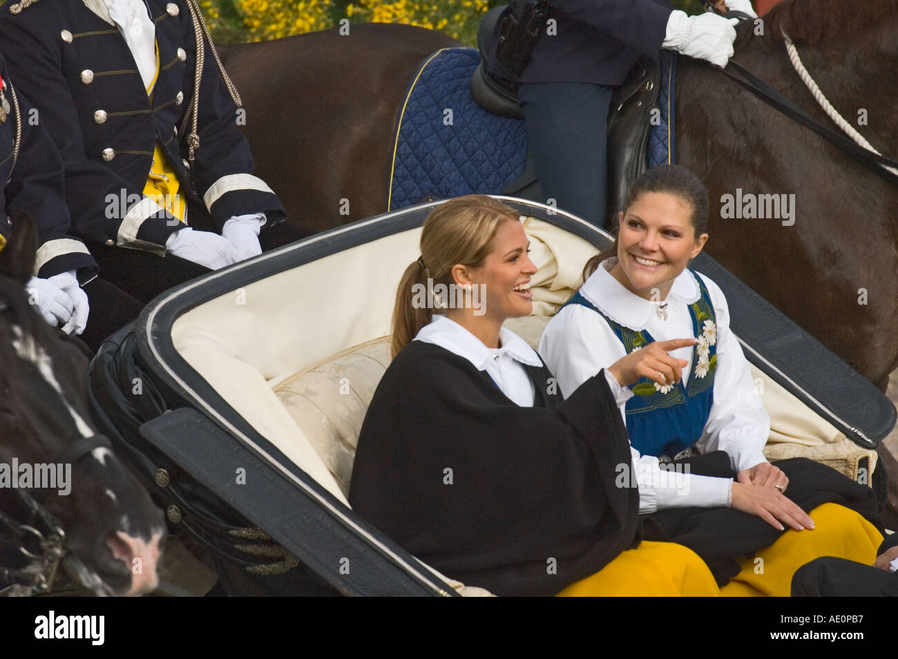 Sweden, Stockholm, Princess Victoria and Princess Madeleine Stock Photo
