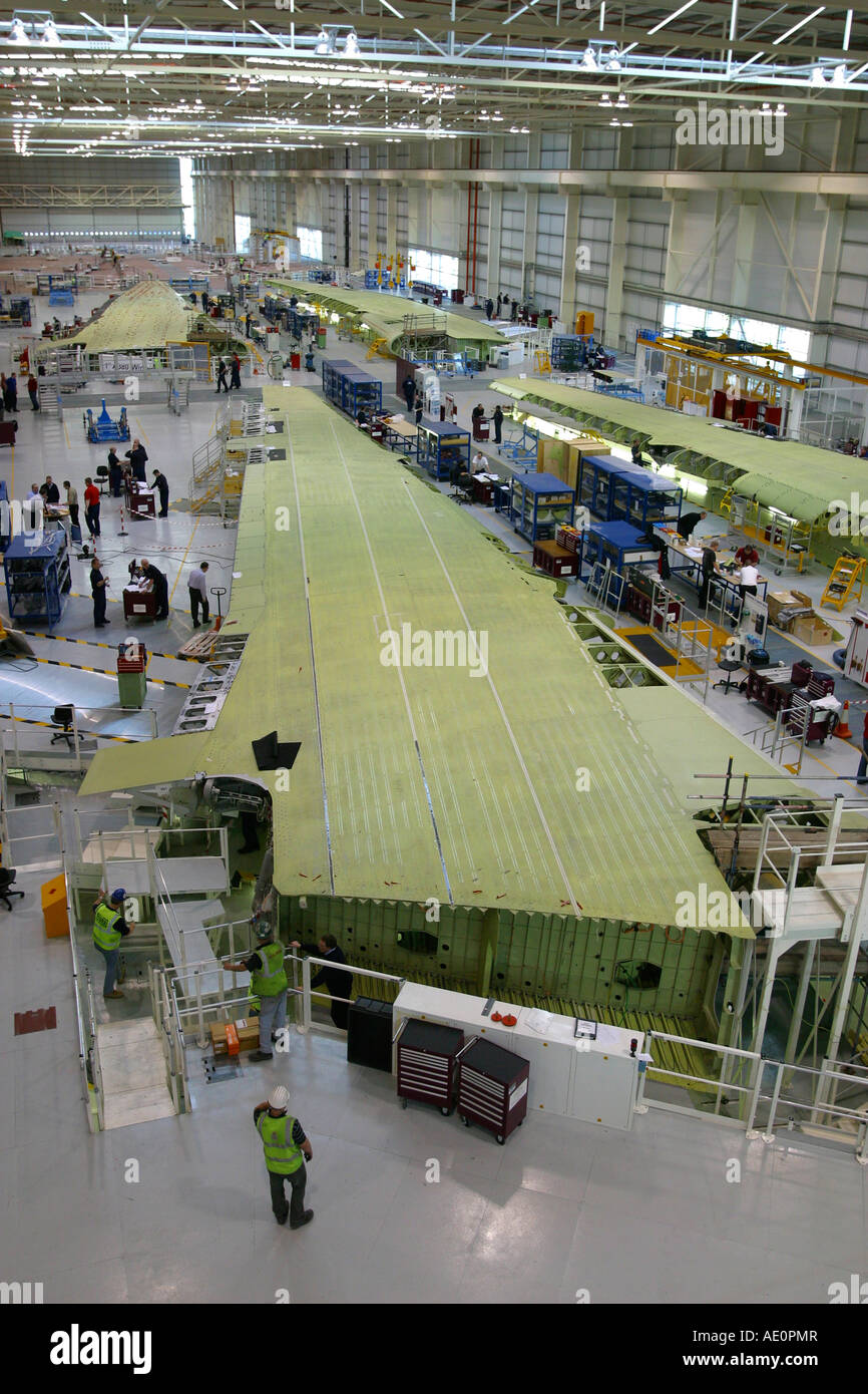 Airbus A380 wing production at Broughton Near Chester, UK Stock Photo