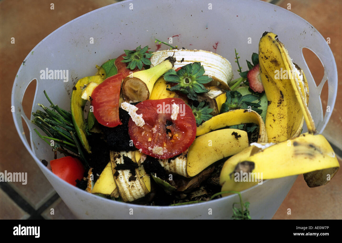 Kitchen food waste recycling bin Stock Photo 13530921 Alamy