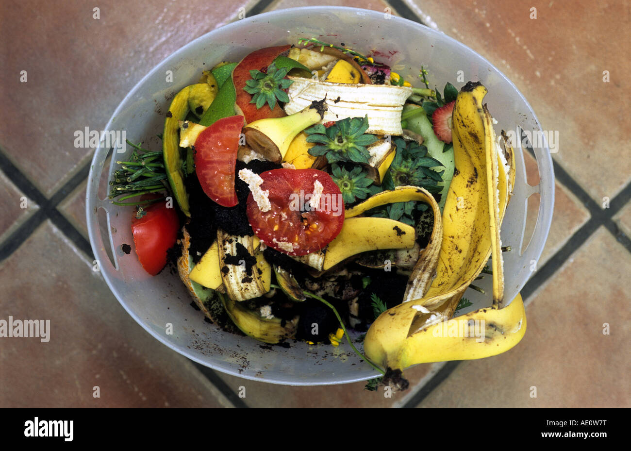 Kitchen waste recycling bin in a home in Suffolk, UK Stock Photo Alamy