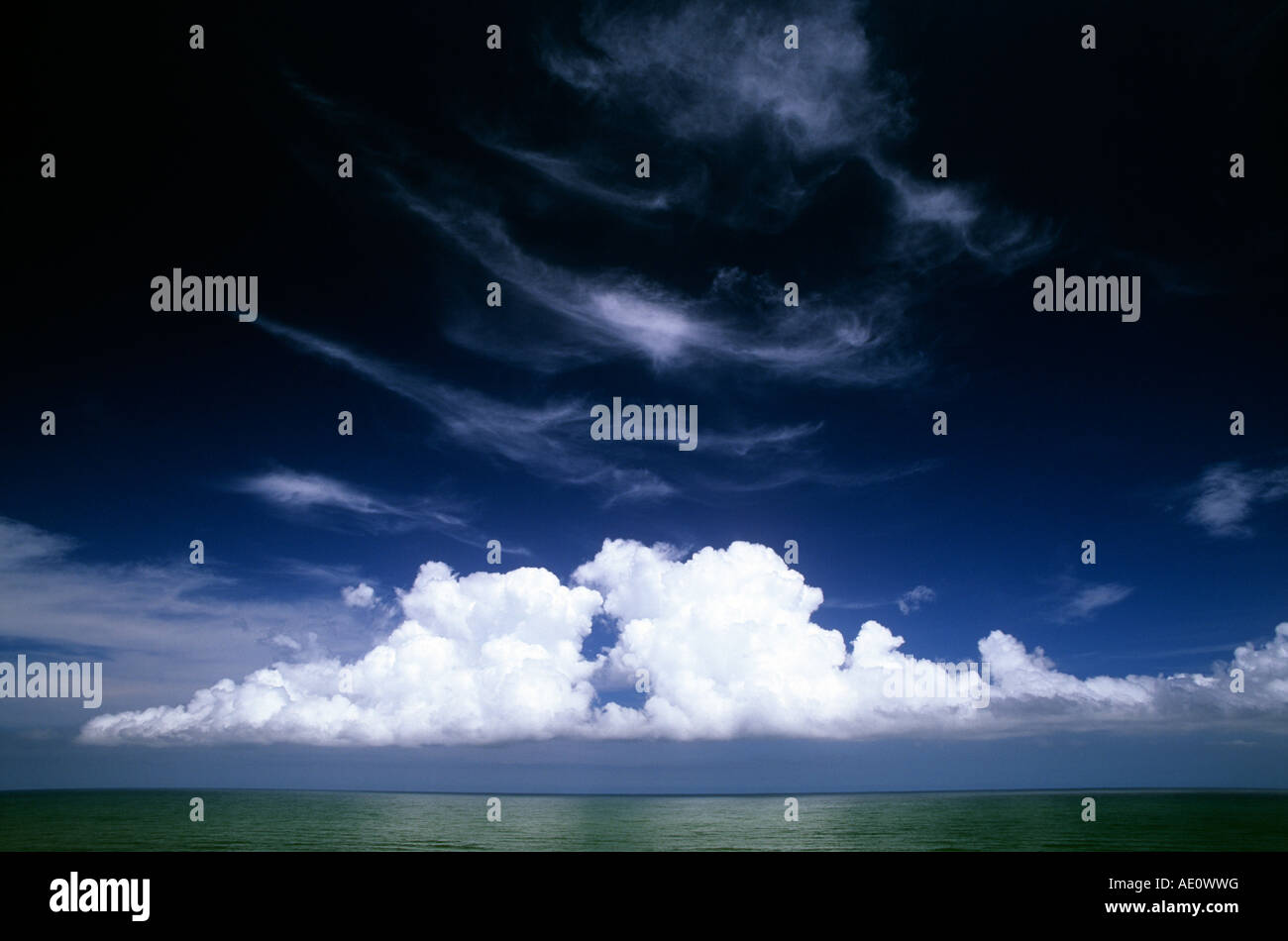 Clouds gathering over the South China Sea, off the coast of Brunei Darussalam. Stock Photo