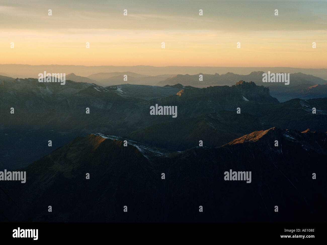 SUNSET IN THE VALLEY OF THE MASSIF DU MONT BLANC Stock Photo - Alamy