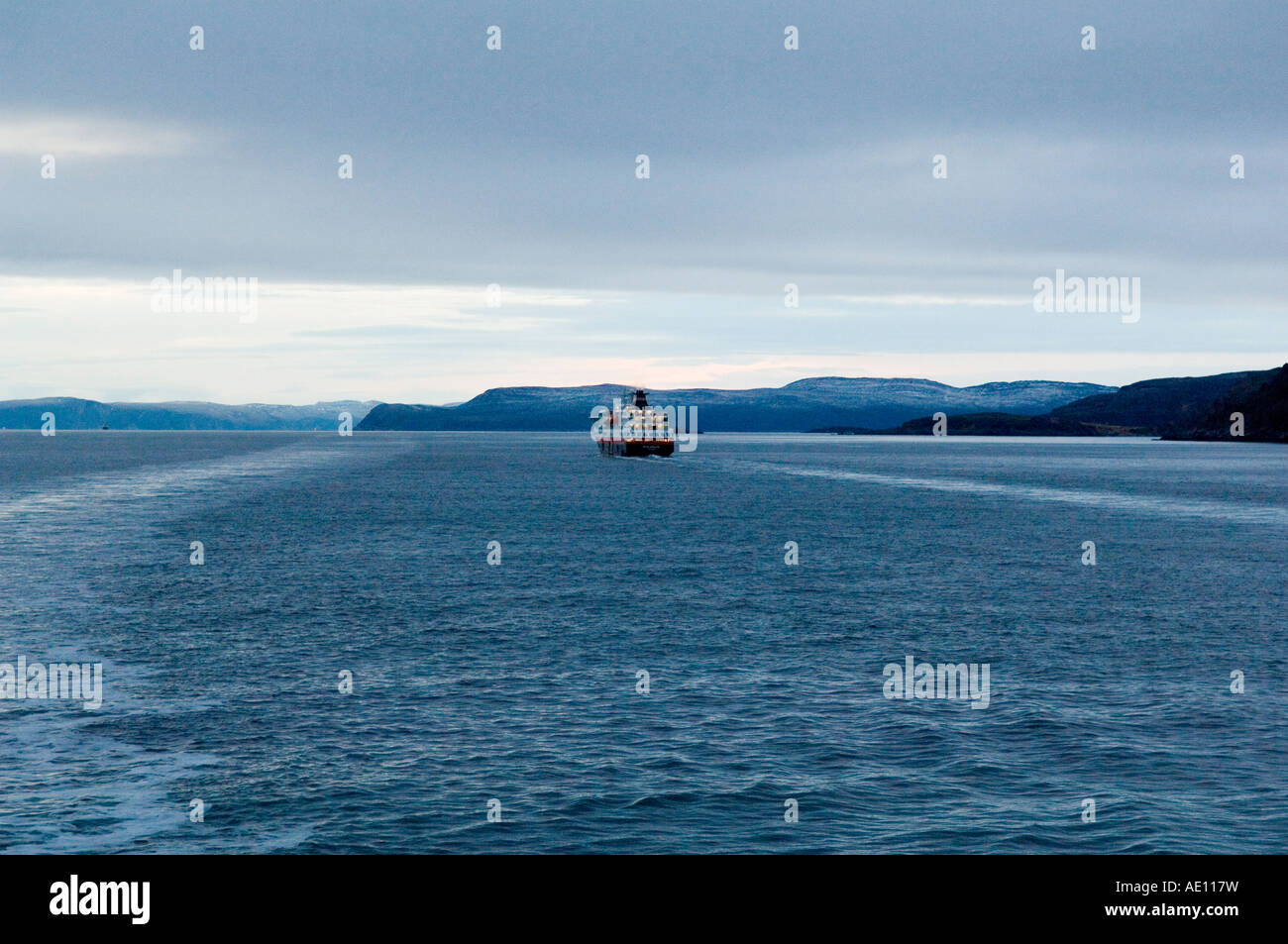 Ship of the Coastal Express, Norway Stock Photo
