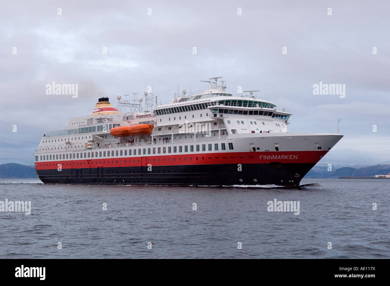 Finnmarken - a ship of the Coastal Express, Norway Stock Photo