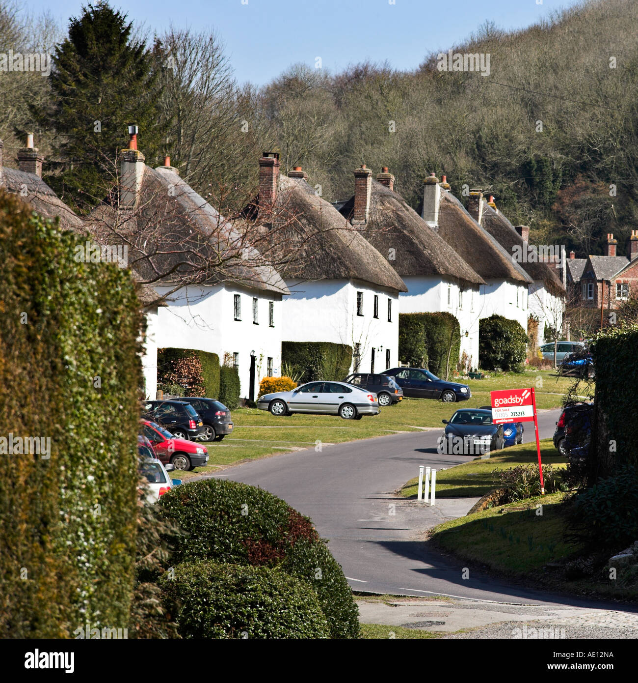 The attractive village of Milton Abbas in Dorset Stock Photo Alamy