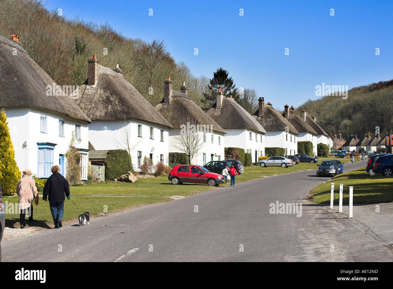 The attractive village of Milton Abbas in Dorset Stock Photo Alamy