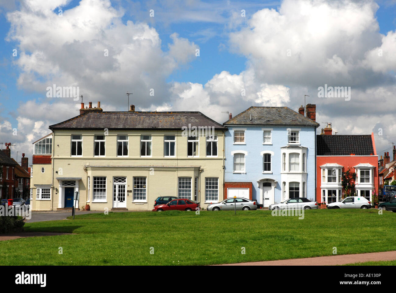 Southwold England houses on main green Stock Photo Alamy