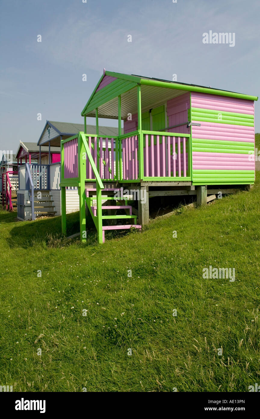 Beach huts at Tankerton Kent UK 2007 Stock Photo