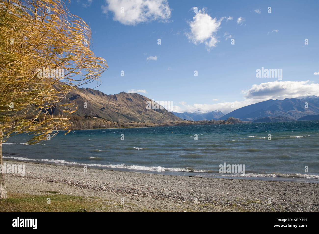 WANAKA SOUTHERN LAKES SOUTH ISLAND NEW ZEALAND May Looking across Lake ...