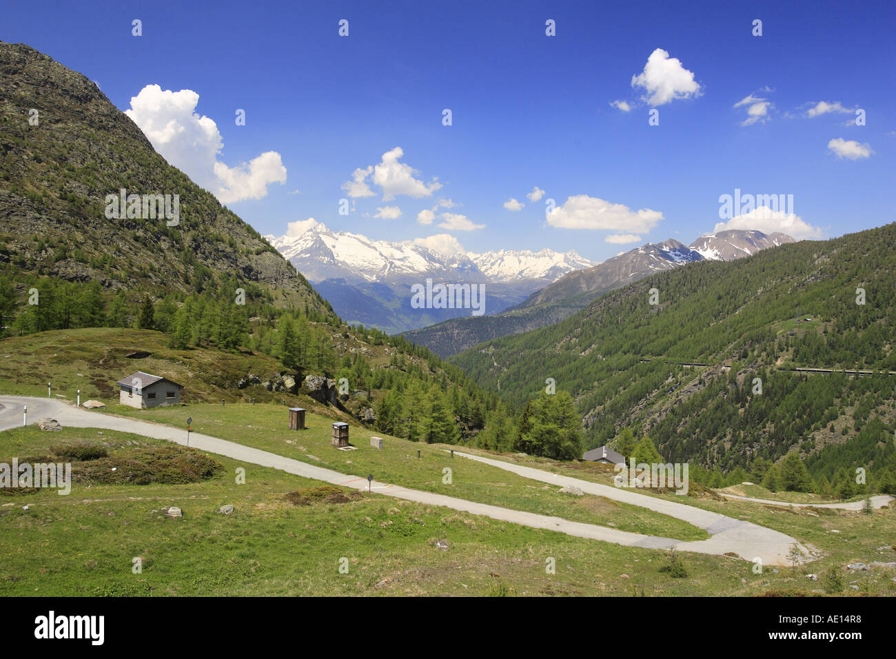 The Simplon Pass in the Swiss Alps Stock Photo