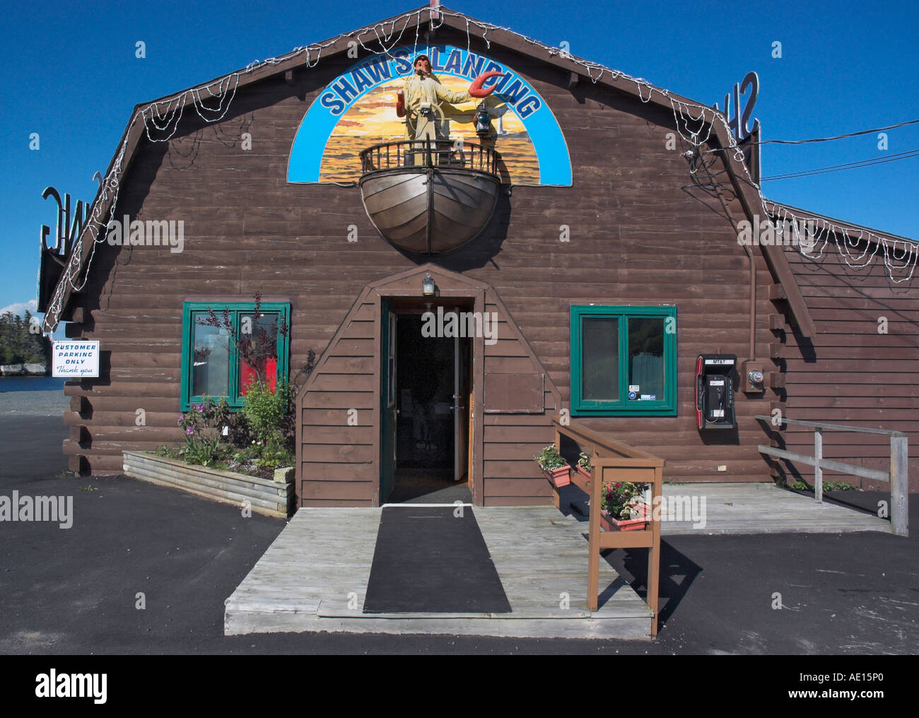 Shaws Landing, a seafood restaurant at East Dover near Peggys Cove in Nova Scotia Stock Photo