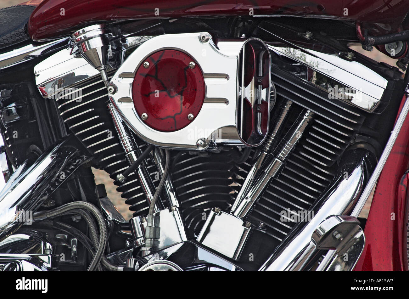 Detail of a Harley Davidson engine Stock Photo Alamy
