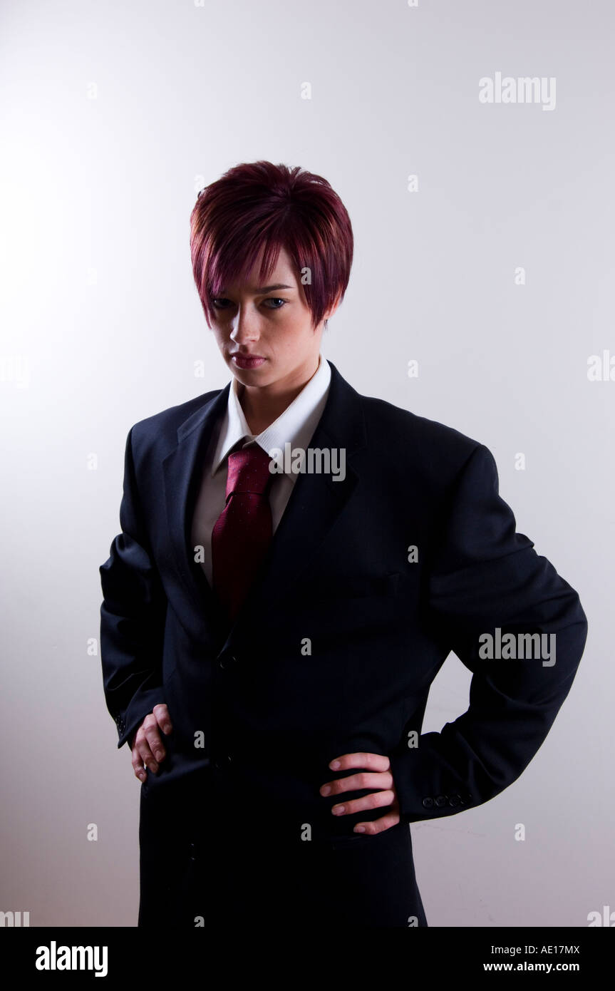 Woman wearing mans suit hi-res stock photography and images - Alamy