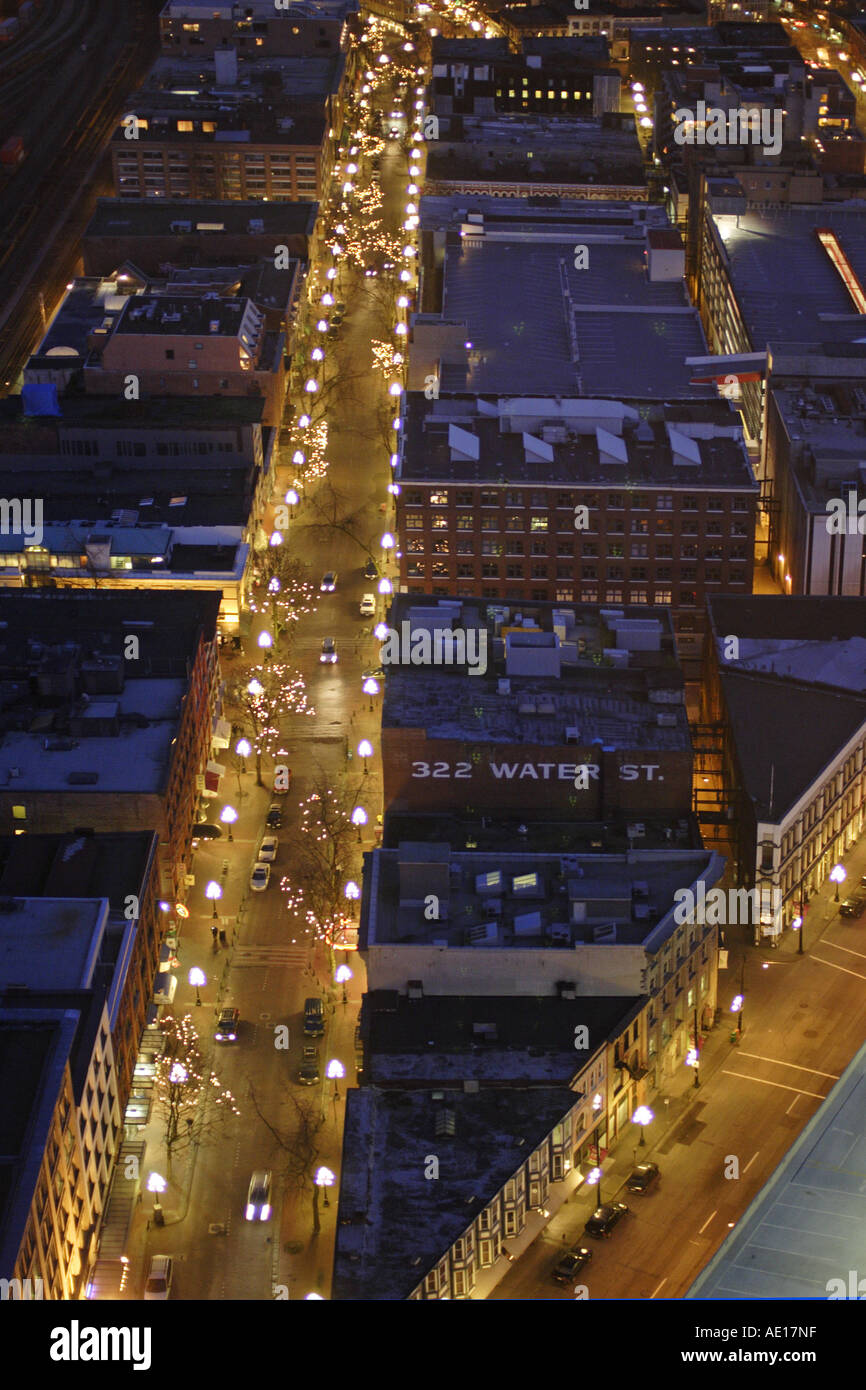 Aerial view of Vancouver at night, Vancouver, Canada Stock Photo - Alamy