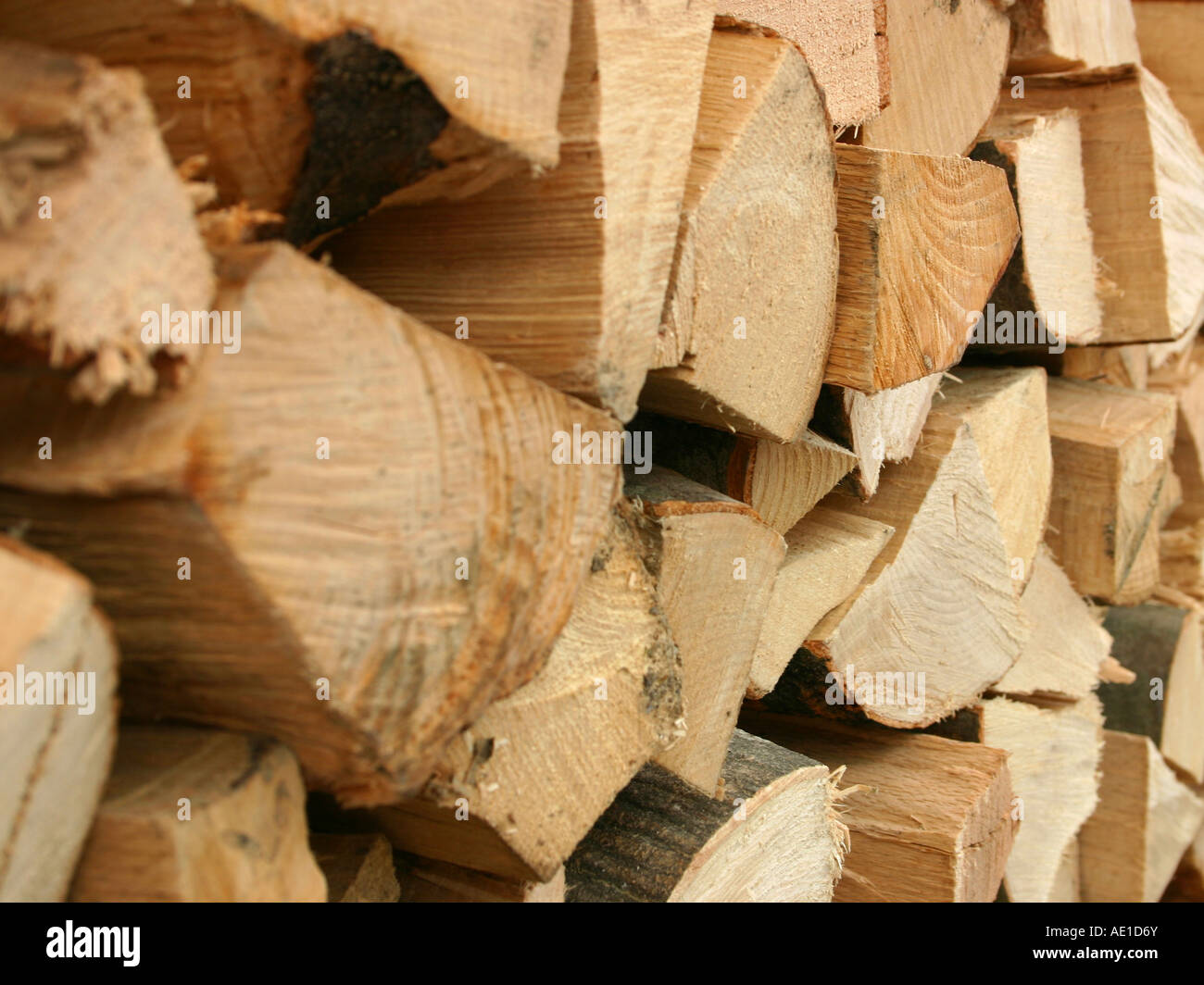 stack of logs for wood fire Stock Photo