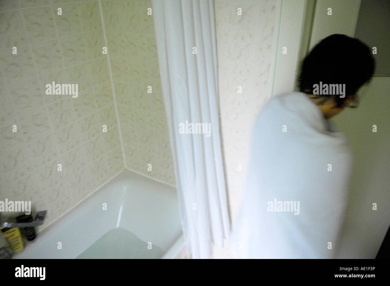 female woman bathroom bath towel woman white colour color clean ...