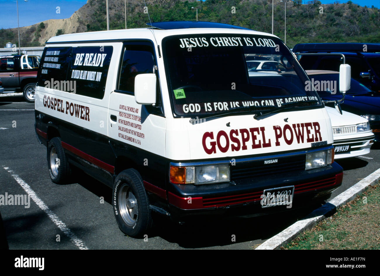 Castries St Lucia Cathedral Of Immaculate Conception Gospel Van Stock Photo