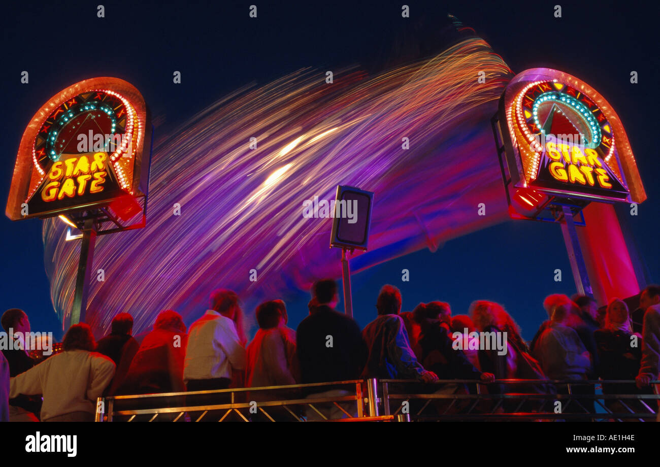 Fairground ride at the munich oktoberfest hires stock photography and