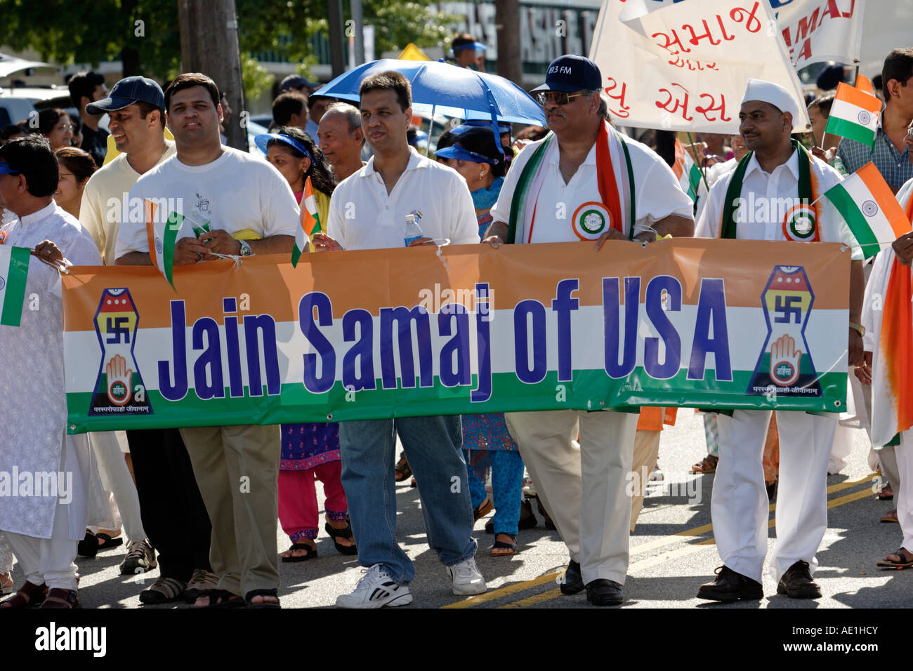 Marchers from Jain Samaj of USA in India Independence Day Parade in NJ