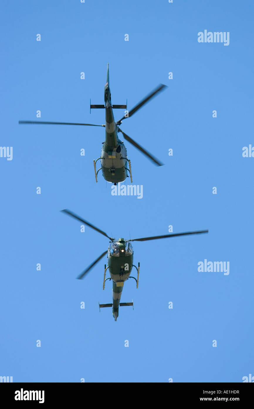 UK Army Westland WG-13 Lynx AH7 Military Helicopter Blue Eagles display Stock Photo