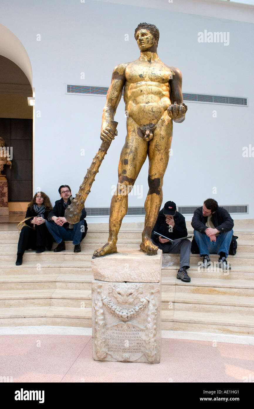 Large bronze Sculpture of Hercules at Capitoline Museum Rome Stock