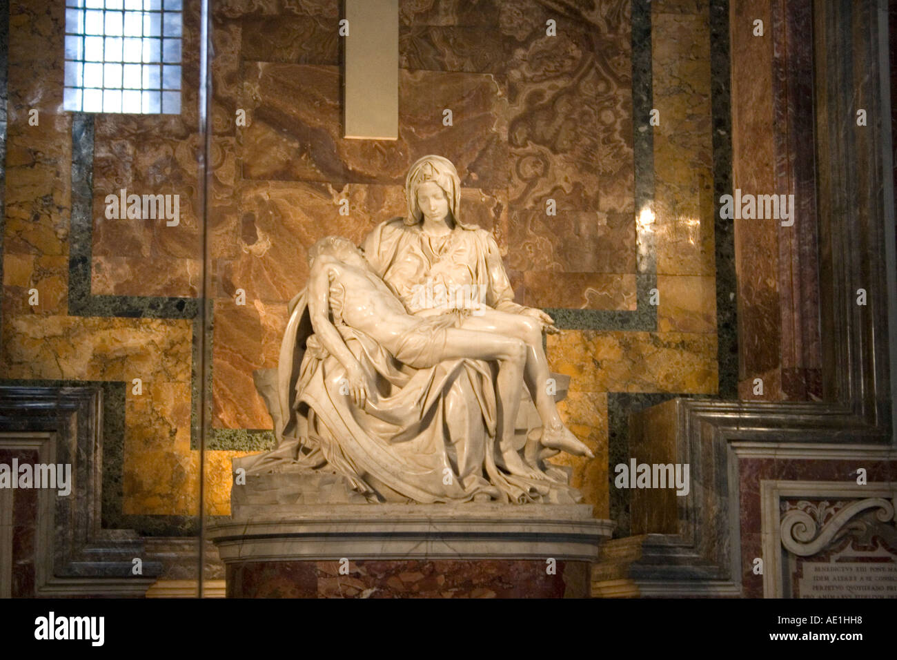 Pieta famous marble sculpture by Michelangelo finished in 1499 in Saint