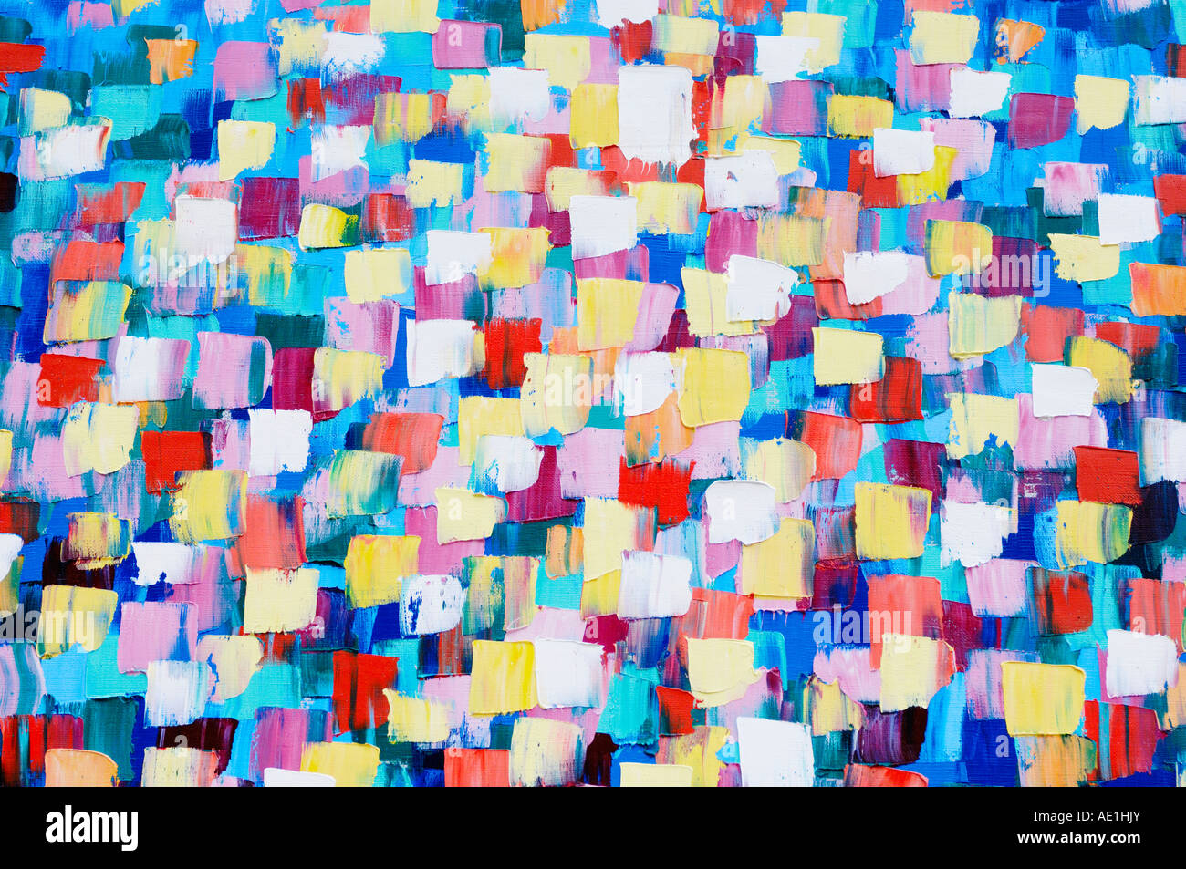 Abstract psychedelic oil painting in cold colors Stock Photo