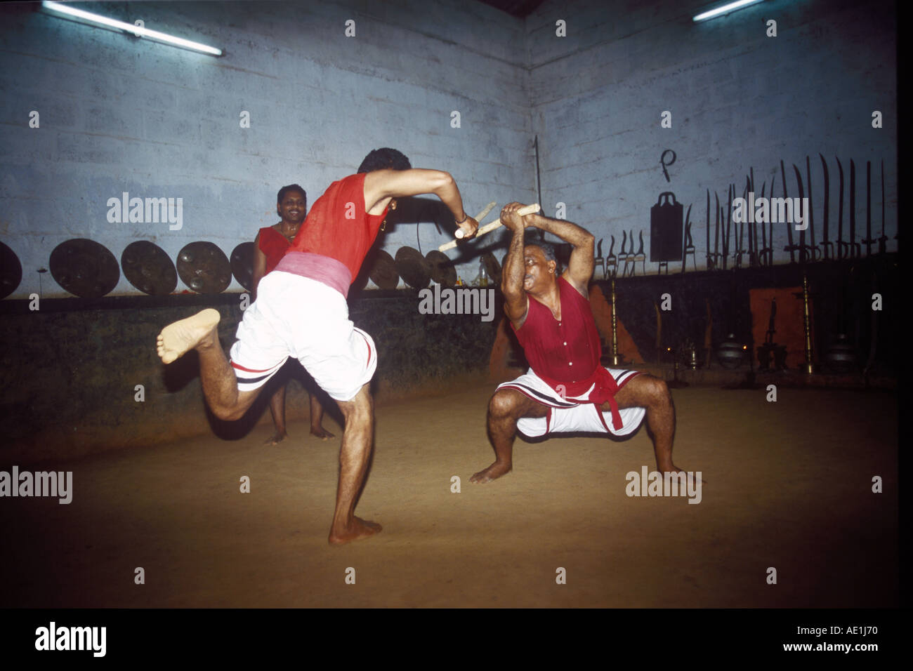 RHS70929 Kalairipattu Traditional Martial Art of Kerala India Stock