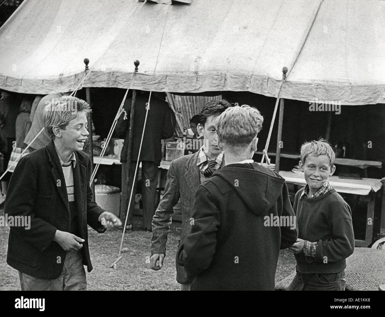 1950s teenagers b/w Stock Photo