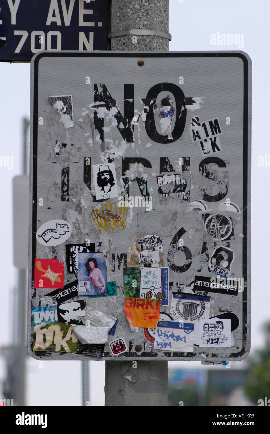 Vandalized traffic sign los angeles hi-res stock photography
