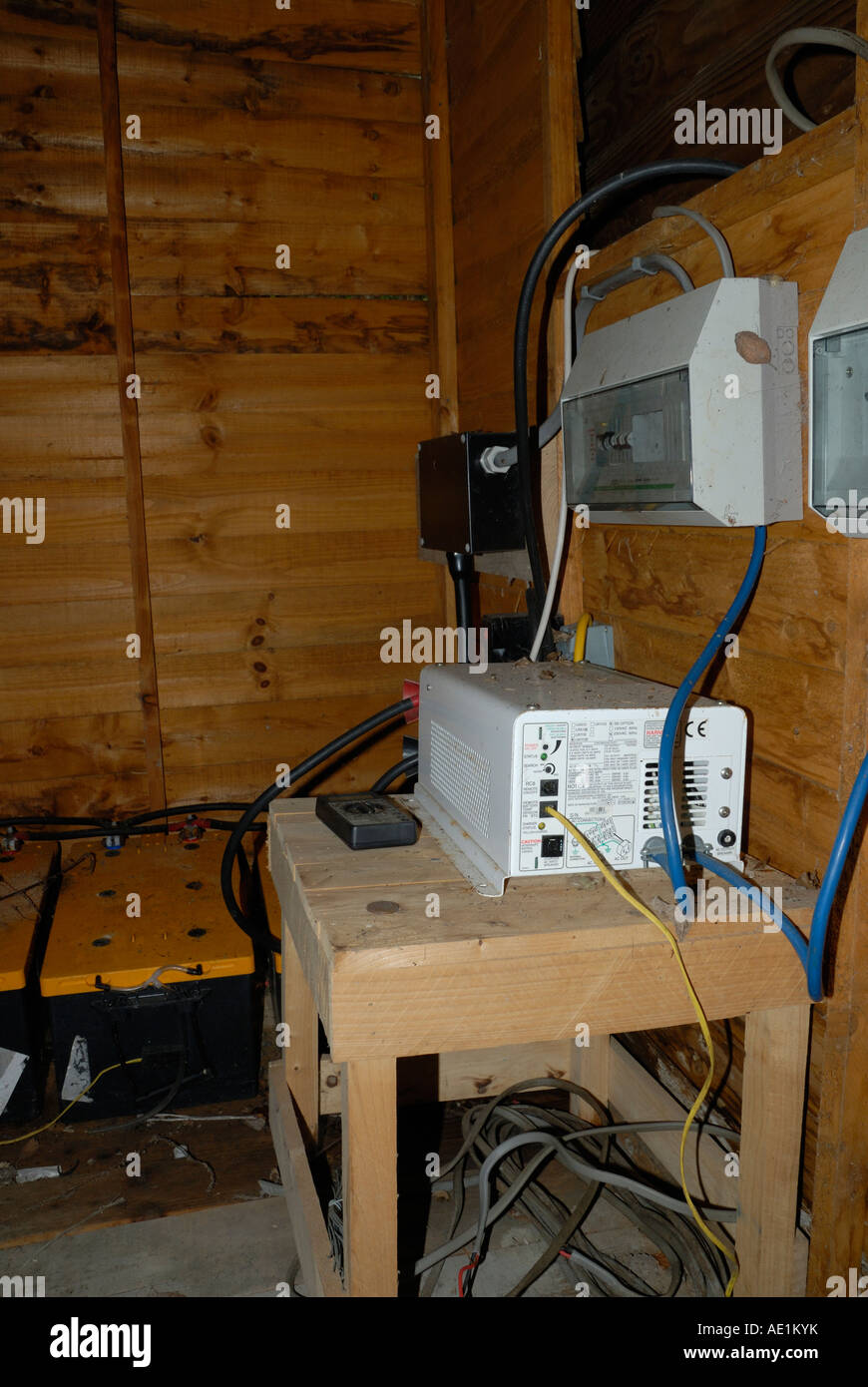 Off the Grid electricity supply Stock Photo