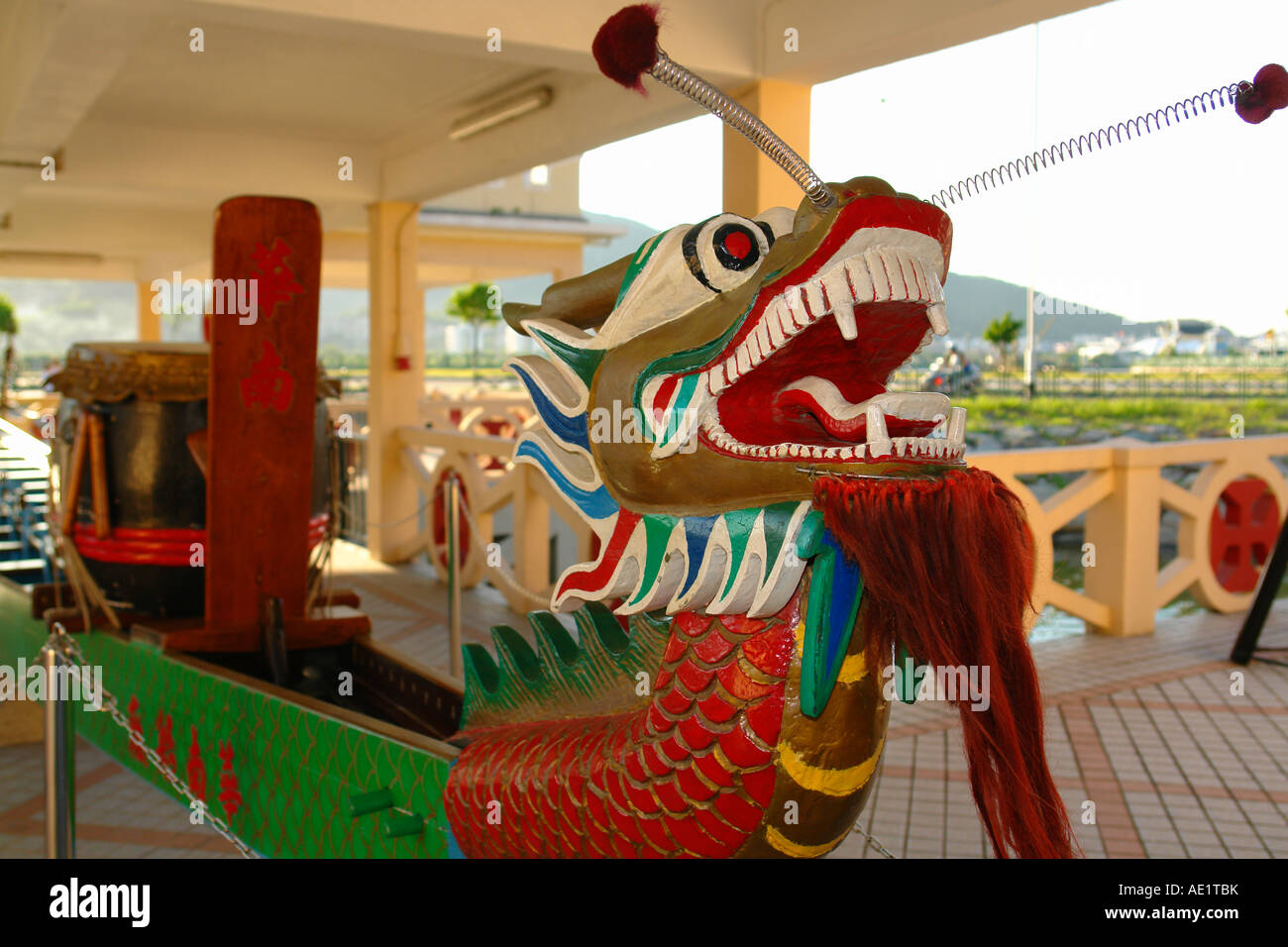 Dragon boat display in Museu Maritimo Maritime museum Macau China Stock Photo